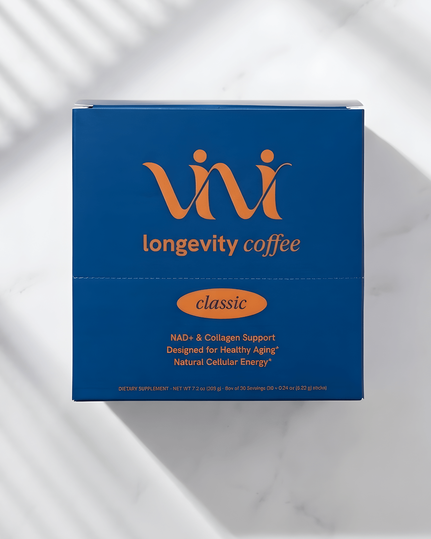 Box of Vivi Longevity Coffee on a white background